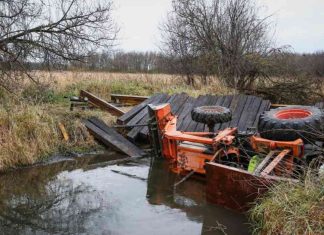 Illinois Man Rescued After Bridge Collapse Traps Tractor in Creek news-04112024-095609