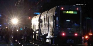 chaos-in-downtown-la-mob-tags-buildings-and-trains-while-someone-breathes-fire