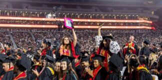 usc-graduation-makeover-pomp-circumstance-and-drone-show